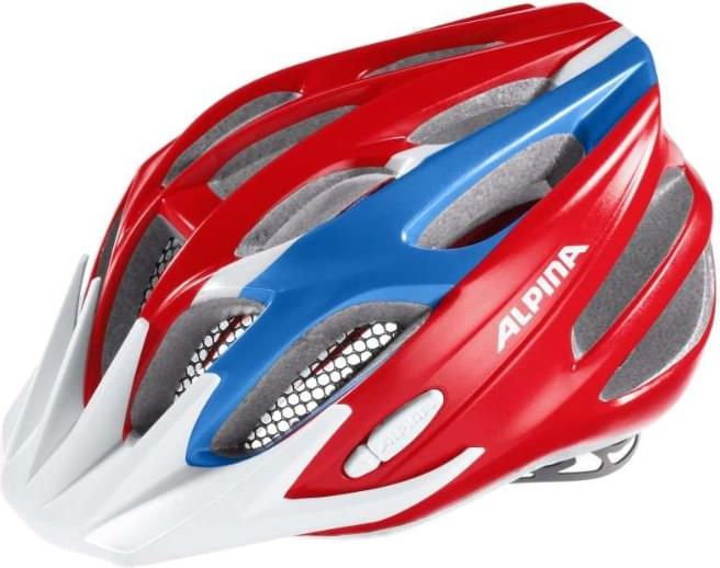 Dětská cyklistická helma Alpina FB Junior 2.0 – red/blue/white 51-55 - obrázek 1