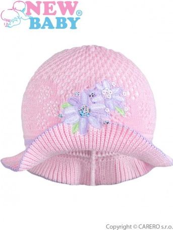 Pletený klobouček New Baby růžovo-fialový, Růžová, 104 (3-4r) - obrázek 1