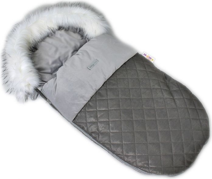 Baby Nellys Baby Nellys Fusák, spacáček 105x55 Velvet exkluziv prošívaný - šedý - obrázek 1