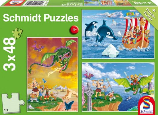 SCHMIDT Puzzle Vikingové 3x48 dílků - obrázek 1