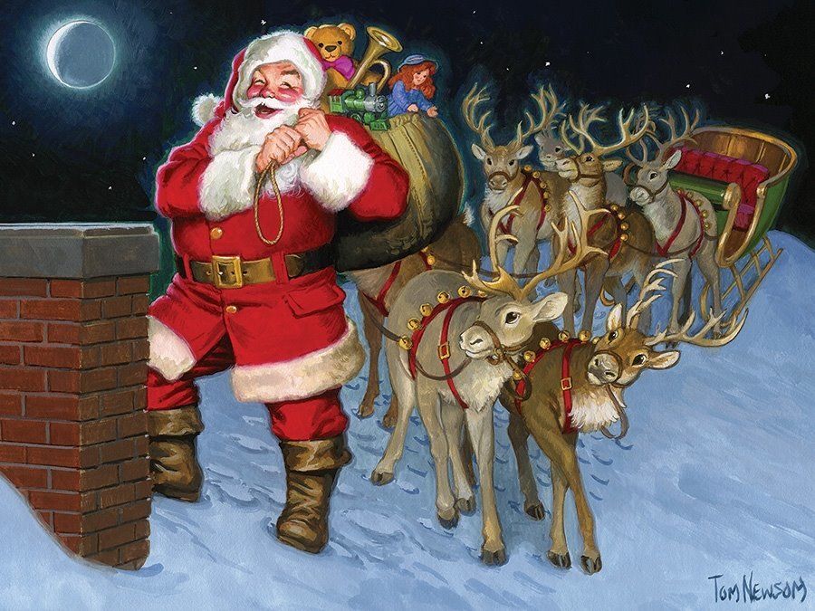 COBBLE HILL Rodinné puzzle Santa na střeše 400 dílků - obrázek 1