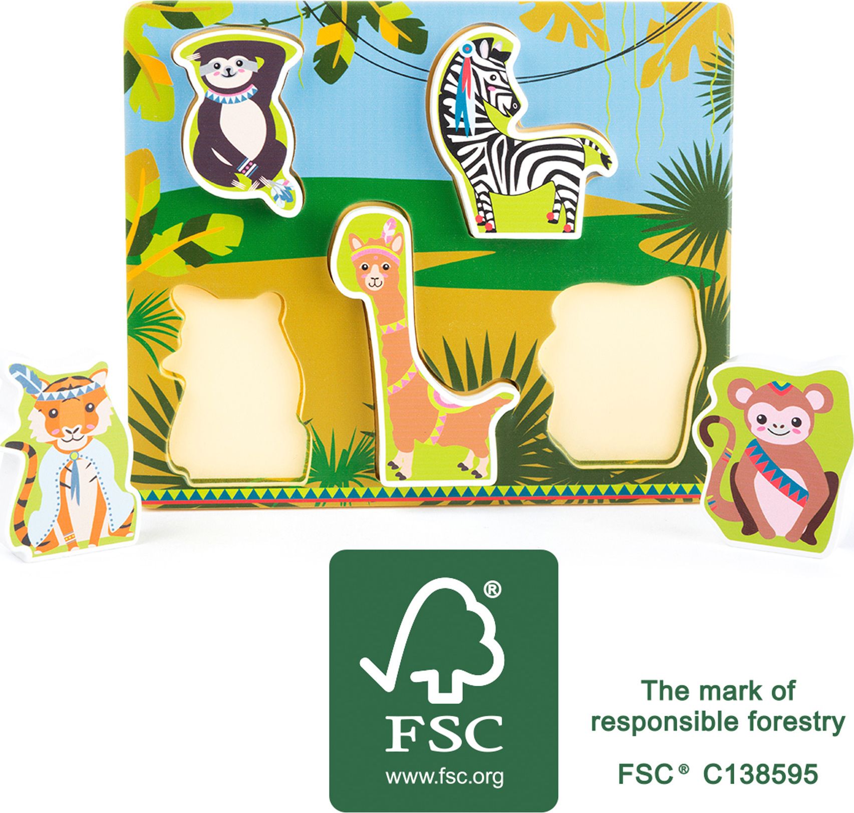 SMALL FOOT BY LEGLER Small Foot Vkládací puzzle Jungle - obrázek 3