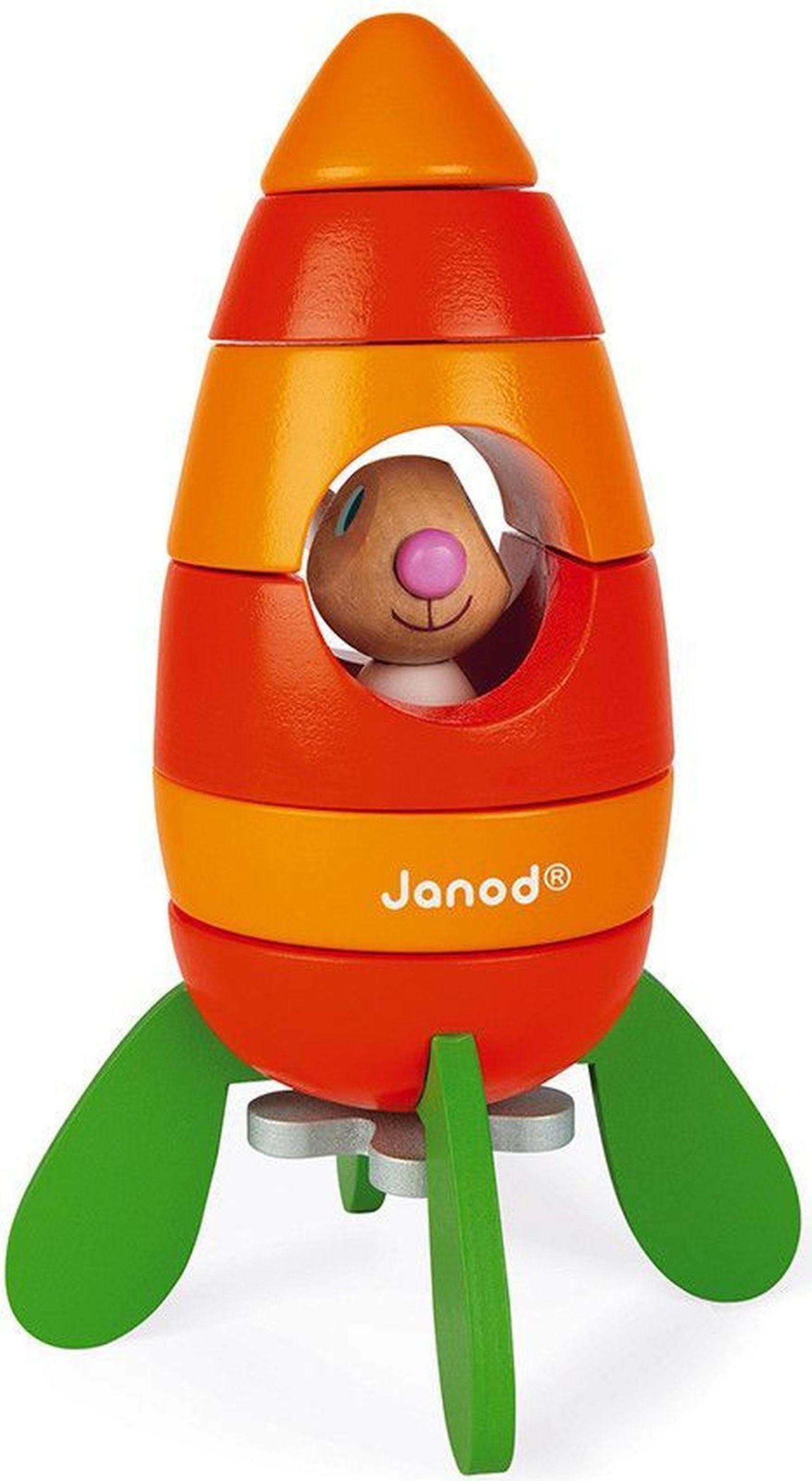 Dřevěná magnetická raketa Janod - Zajíc uni - obrázek 1