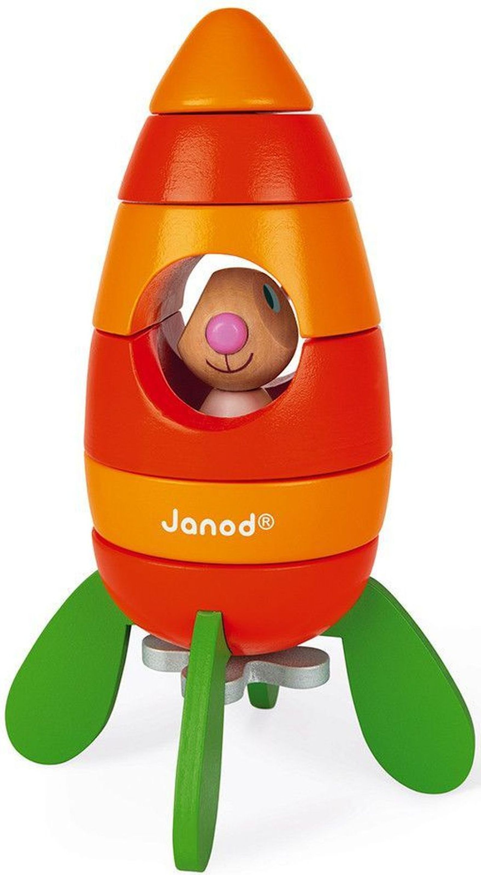 Dřevěná magnetická raketa Janod - Zajíc uni - obrázek 2