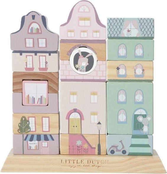 Little Dutch Dřevěné stavebnicové kostky pink - obrázek 1