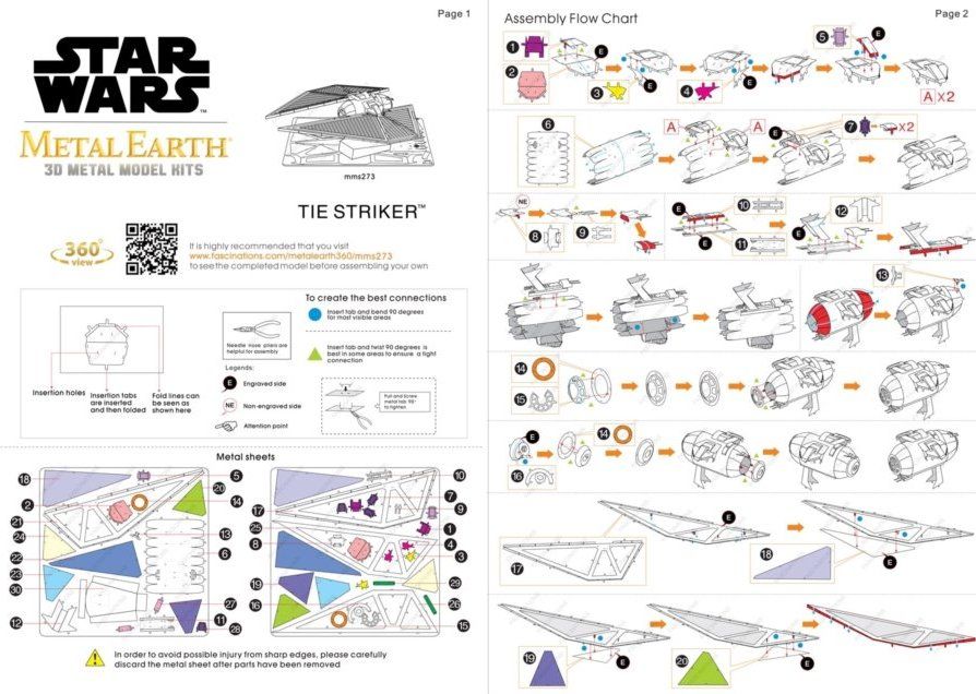 METAL EARTH 3D puzzle Star Wars Rogue One: Tie Striker - obrázek 4