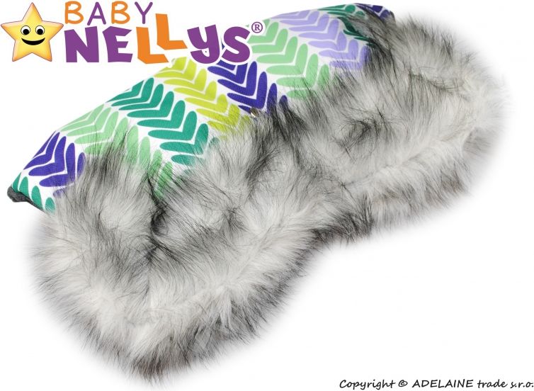 Baby Nellys Rukávník ke kočárku s kožešinkou Baby Nellys ®LUX Eskymo - 06 - obrázek 1