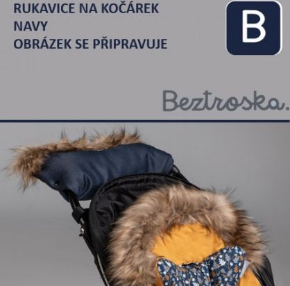 Beztroska Rukávník na kočárek s kožešinou Navy - obrázek 1