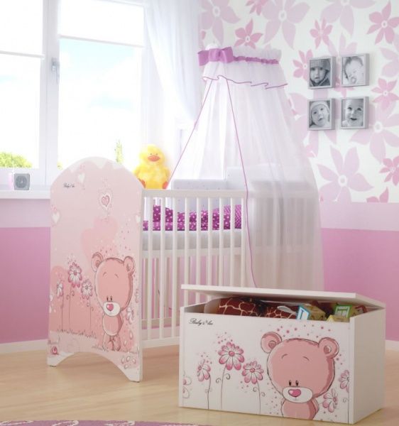 BabyBoo BabyBoo Box na hračky, truhla Medívek STYDLÍN růžový, D19 - obrázek 3