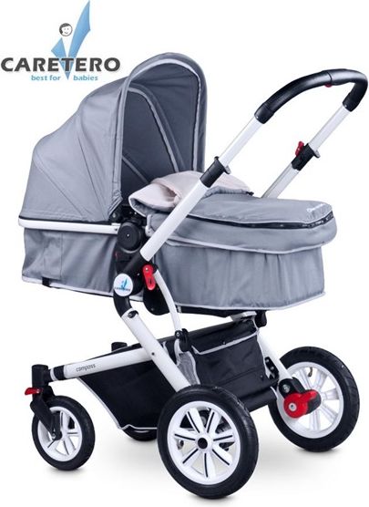 Levný dětský kočárek pro miminko Caretero Compass Grey - obrázek 1