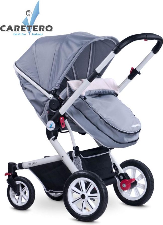 Levný dětský kočárek pro miminko Caretero Compass Grey - obrázek 2