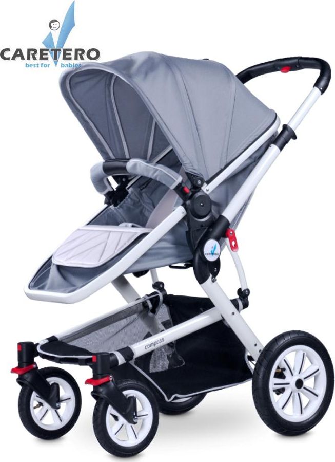 Levný dětský kočárek pro miminko Caretero Compass Grey - obrázek 3