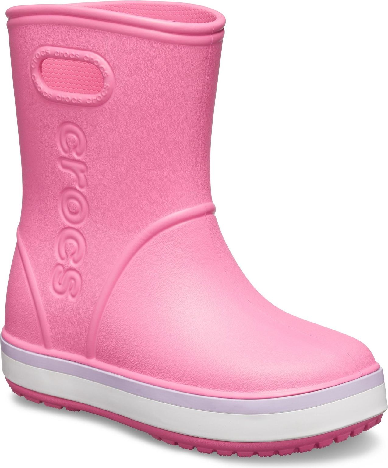 Crocs růžové dívčí holínky Crocband Rain Boot Pink Lemonade/Lavender - 30/31 - obrázek 1