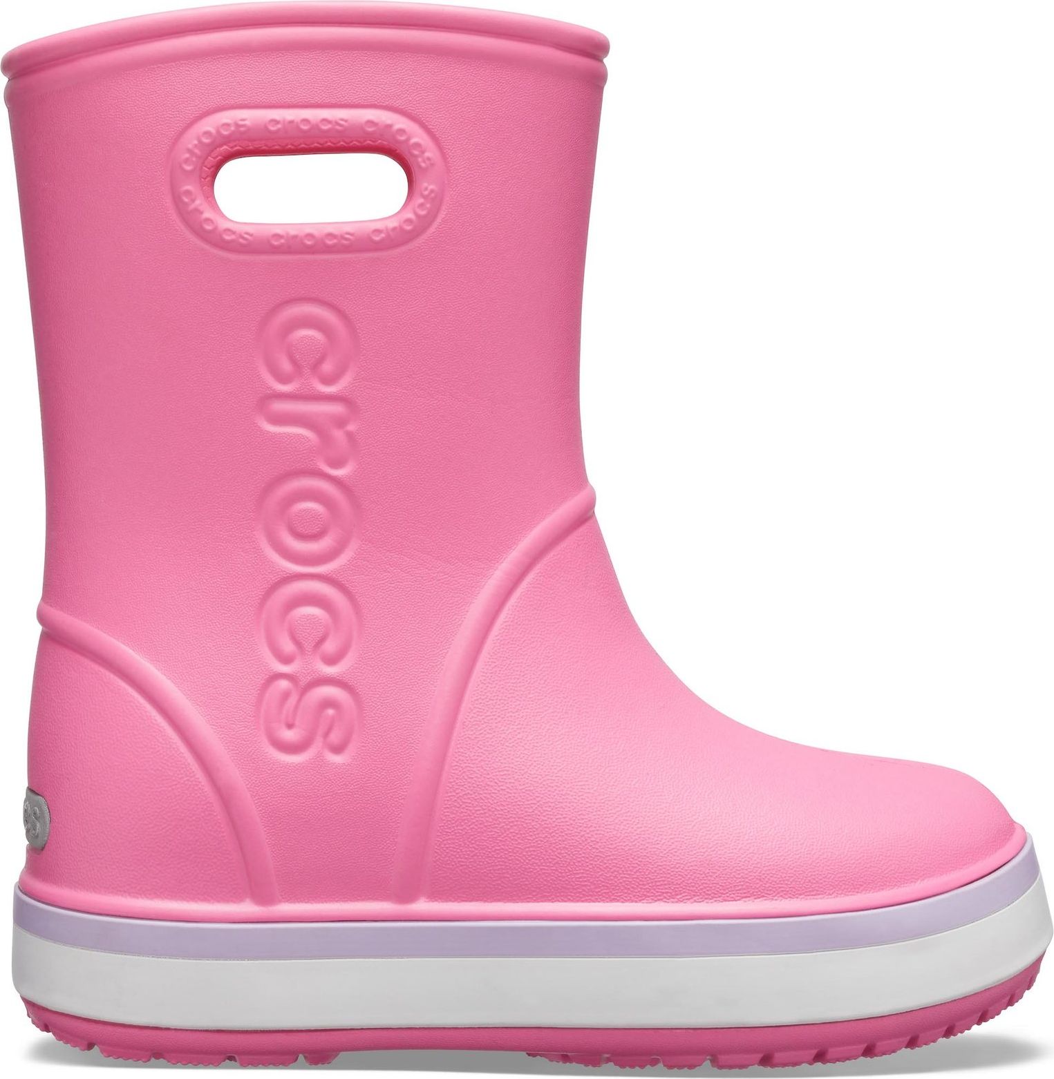 Crocs růžové dívčí holínky Crocband Rain Boot Pink Lemonade/Lavender - 30/31 - obrázek 2