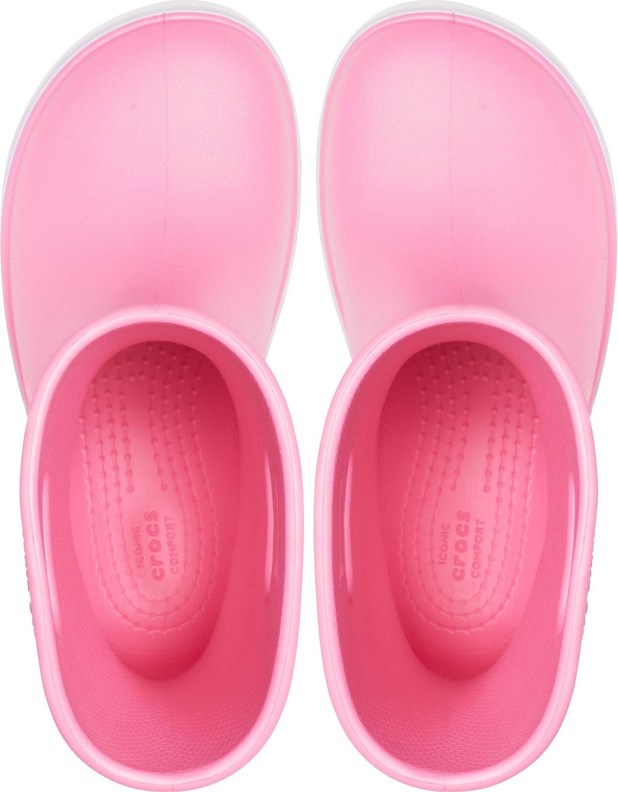 Crocs růžové dívčí holínky Crocband Rain Boot Pink Lemonade/Lavender - 30/31 - obrázek 6