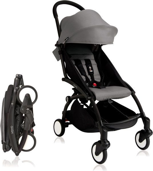 BABYZEN YOYO+ Černý rám + Textilní set, Grey 2018 - obrázek 1