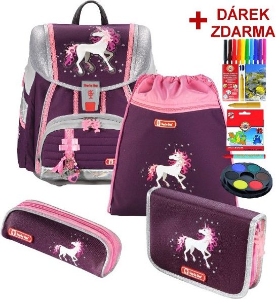 Školní aktovka Jednorožec TOUCH2 4-dílný set Hama Step by Step - obrázek 1