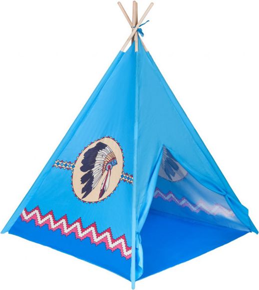 PLAYTO Dětský indiánský stan teepee PlayTo modrý - obrázek 1