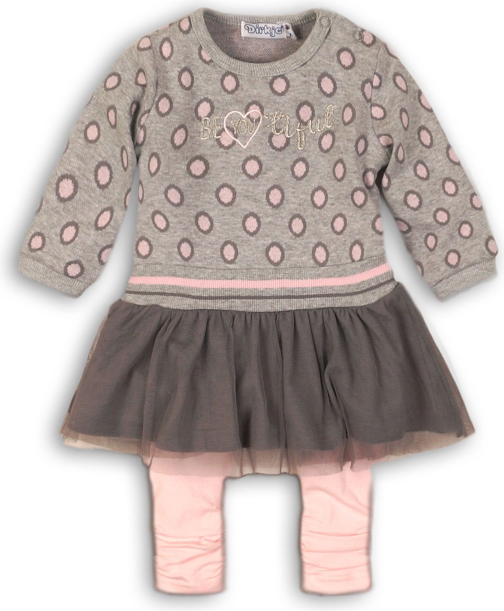 DIRKJE Set 2-dílný B-SO SOFT BE YOU TIFUL 86 Grey-Pink - obrázek 1