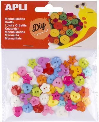 Knoflíky, mix barev, plast, APLI, bal. 60 ks - obrázek 1