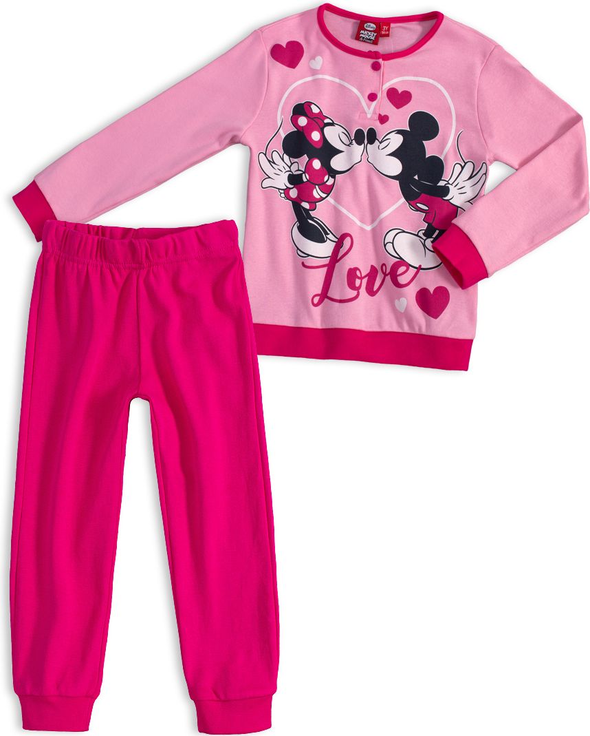 DISNEY MINNIE Dívčí pyžamo DISNEY MICKEY MOUSE MICKEY a MINNIE růžové Velikost: 128 - obrázek 1