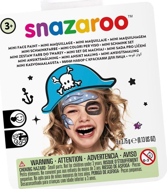SNAZAROO Mini sada barev na obličej modrá, černá, bílá - obrázek 1