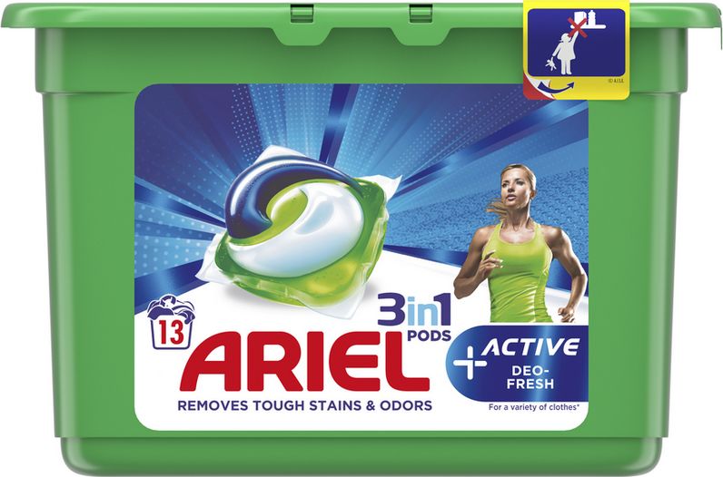 ARIEL Gelové kapsle Active Sport All in 1 – 13 ks - obrázek 1