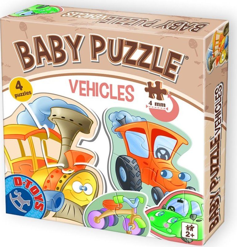 D-TOYS Baby puzzle Dopravní prostředky 4v1 (2-4 dílky) - obrázek 1