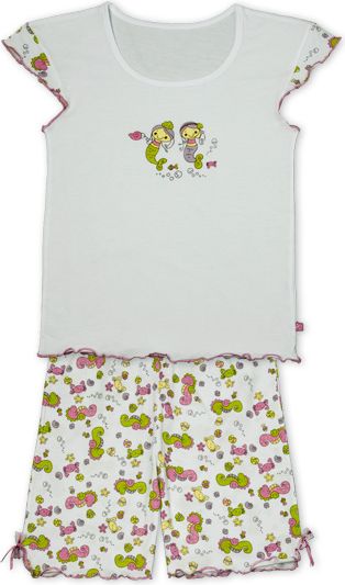 Dívčí letní pyžamo KEY MERMAID bílé Velikost: 140 - obrázek 1