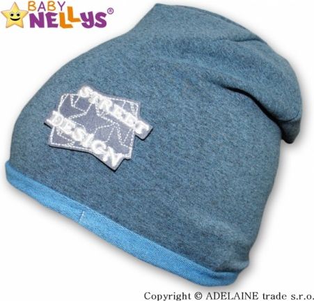 Bavlněná čepička Street Baby Nellys ® - tm.modrý melír - obrázek 1