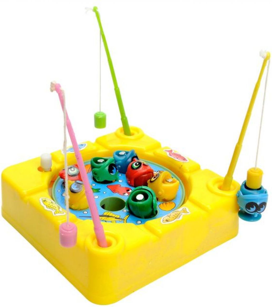 Teddies 35417 - Hra Ryby 3 barvy 8 ryb a 3 pruty - Žlutá - obrázek 1