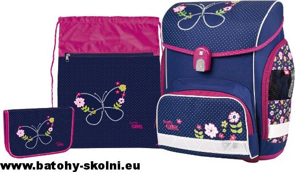 Školní aktovka 3 dílný set Stil Motýlek Blue Butterfly - Doprava Zdarma - obrázek 2
