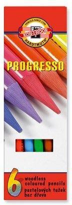 Barevné pastelky "Progresso 8755/6", 6ks, bez dřeva, KOH-I-NOOR, set 6 ks - obrázek 1