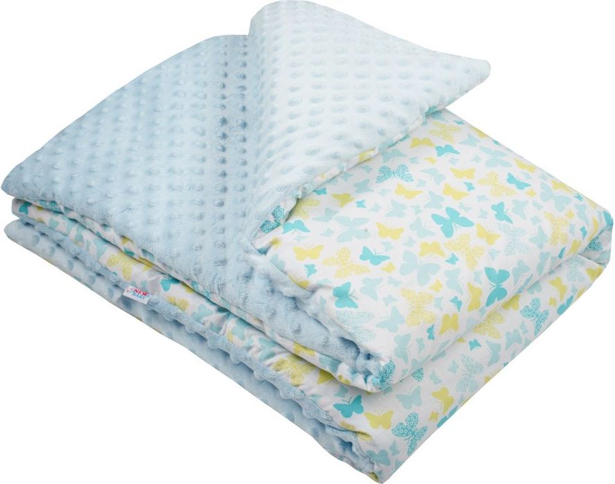 Dětská deka z Minky s výplní New Baby modrá 80x102 cm - obrázek 2
