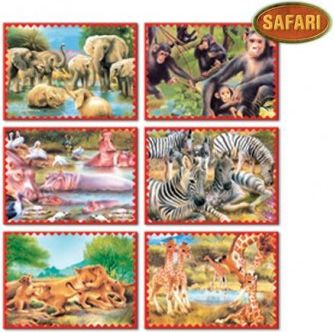 Skládací obrázkové kostky 12 ks safari, Žlutá - obrázek 1