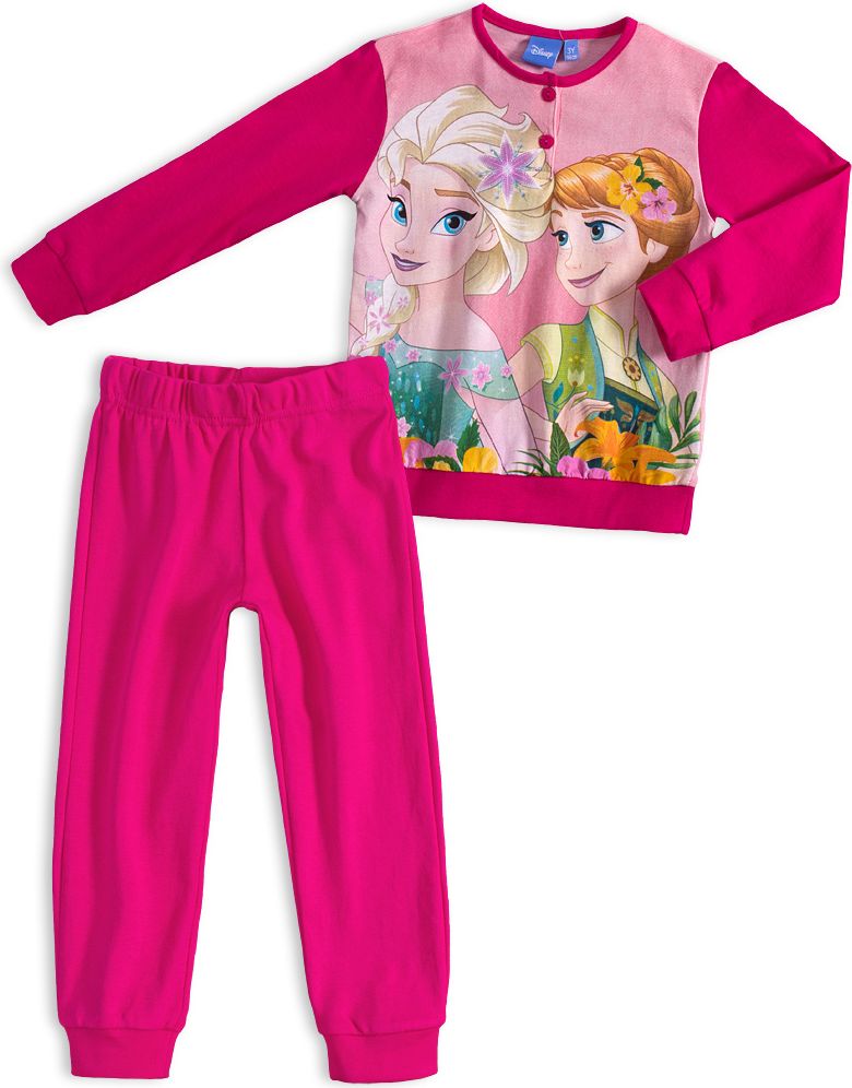 Dívčí pyžamo DISNEY FROZEN ANNA a ELSA růžové fuxia Velikost: 104 - obrázek 1