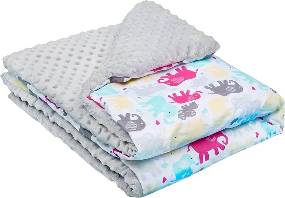 NEW BABY Dětská deka z Minky s výplní bílo-šedá Bavlna/Polyester, 80x102 cm - obrázek 1