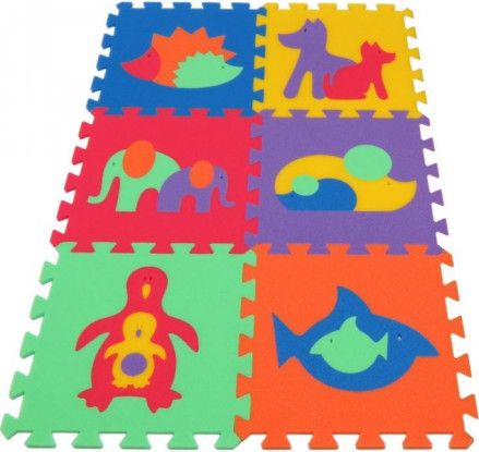 MALÝ GÉNIUS Pěnové puzzle MAXI 6 Zvířata B 8mm (mix-6) - obrázek 1