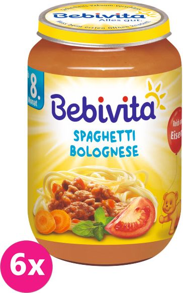 6x BEBIVITA Boloňské špagety (220 g) - masozeleninový příkrm - obrázek 1