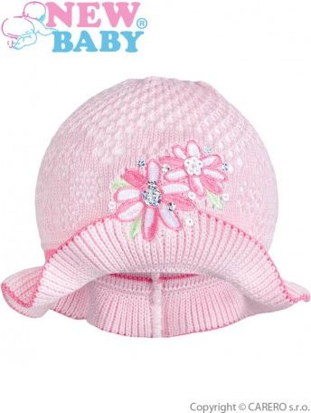 Pletený klobouček New Baby růžovo-růžový, Růžová, 104 (3-4r) - obrázek 1