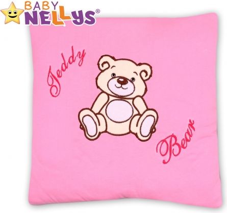 Baby Nellys Polštářek 40x40 Teddy Bear - sv. růžový - obrázek 1