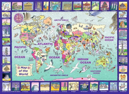 RAVENSBURGER Puzzle Mapa, pohled na svět XXL 300 dílků - obrázek 1