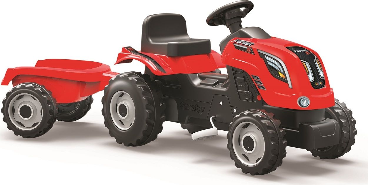 SMOBY Šlapací traktor Farmer XL červený s vozíkem - obrázek 1