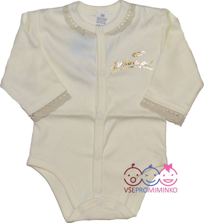 Kojenecké celopropínací body, Andílek, Zuzia, béžové vel.56 - obrázek 1