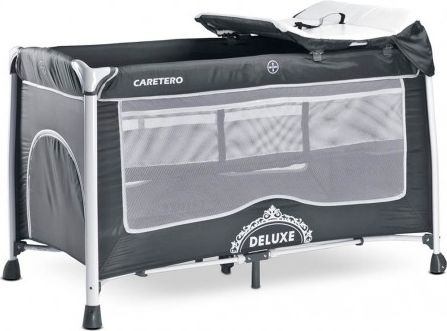Cestovní postýlka CARETERO Deluxe graphite, Šedá - obrázek 1