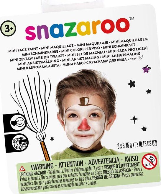 SNAZAROO Mini sada barev na obličej červená, hněda, bílá - obrázek 1