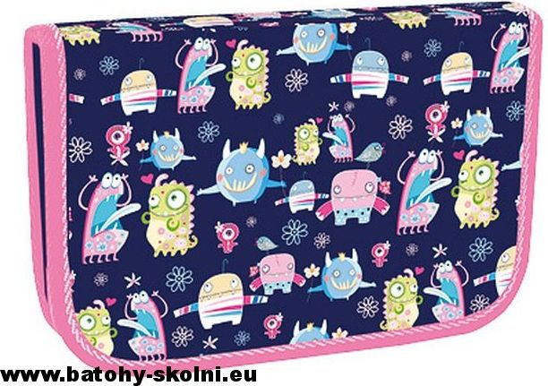 Školní jednopatrový penál Stil pouzdro Happy Monsters - obrázek 2