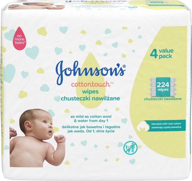 3x JOHNSON'S BABY Cottontouch vlhčené ubrousky 224 ks - obrázek 2