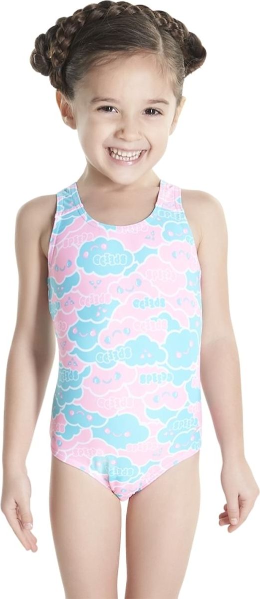 Speedo Cosmic Cloud Essential All Over 1 Piece - bali blue/white/pink splash 80-84 - obrázek 2