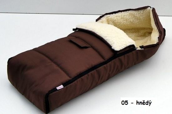 Dlouhý zimní fusak do kočárku s vlnou 105cm- hnědá - obrázek 1